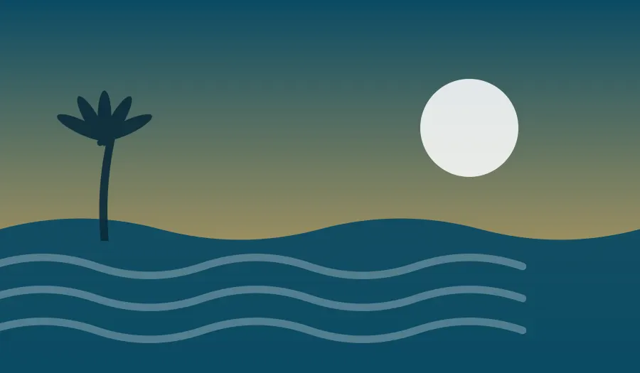 Ilustração de praia representando São Miguel dos Milagres