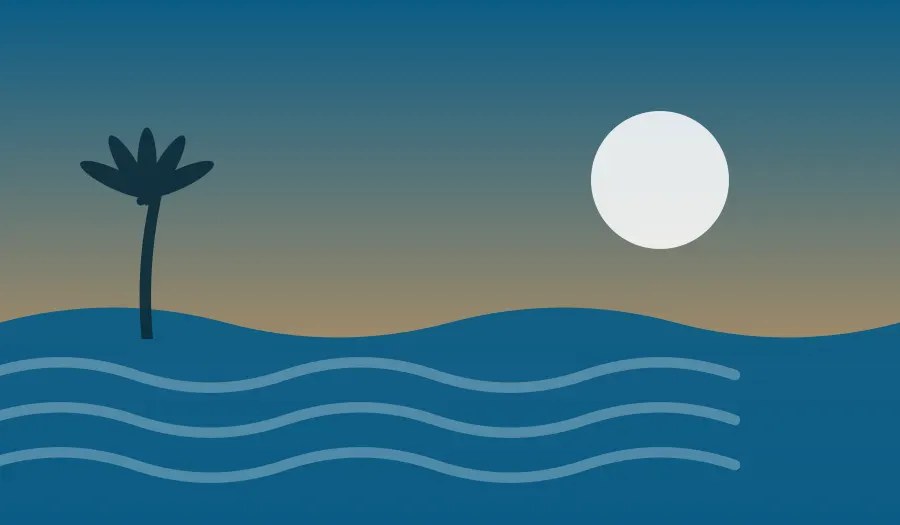 Ilustração de praia representando Jequiá da Praia