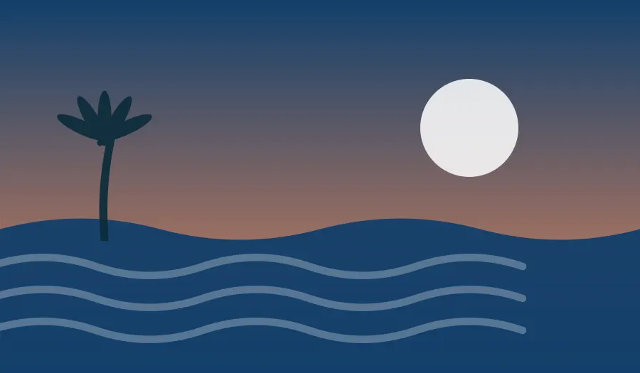 Ilustração de praia representando Japaratinga